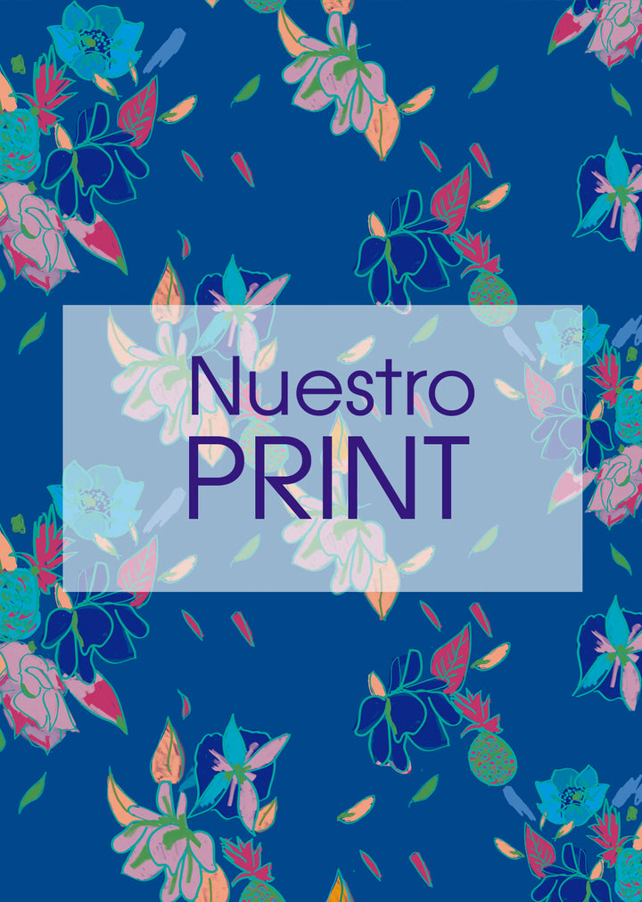 Blusa Antonia | Flores y piña, azul