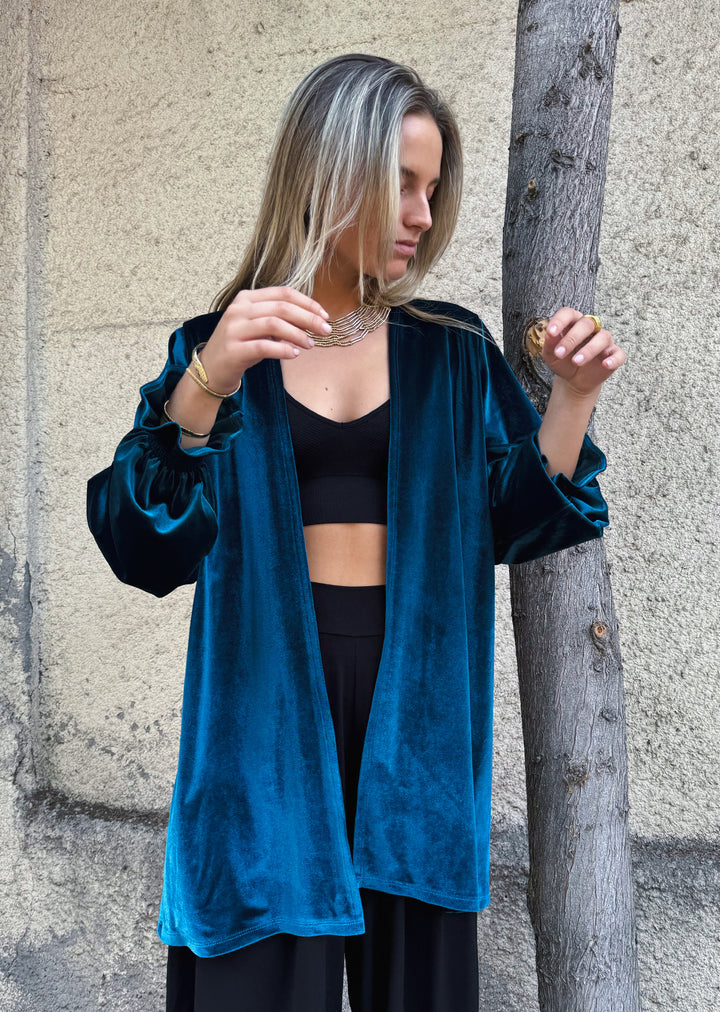 Kimono Midi | Velvet, Petróleo