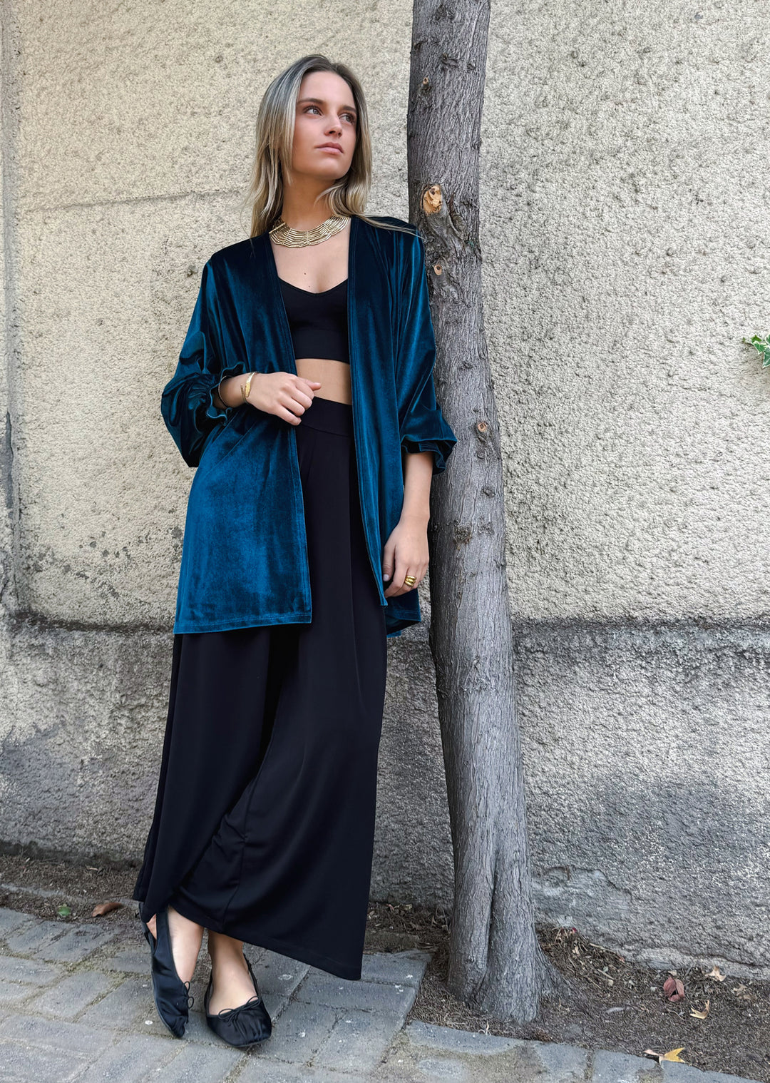 Kimono Midi | Velvet, Petróleo