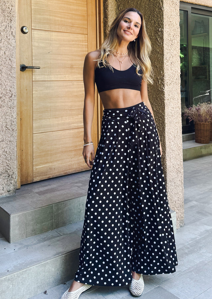 Pantalón Ale | Lunares fondo negro