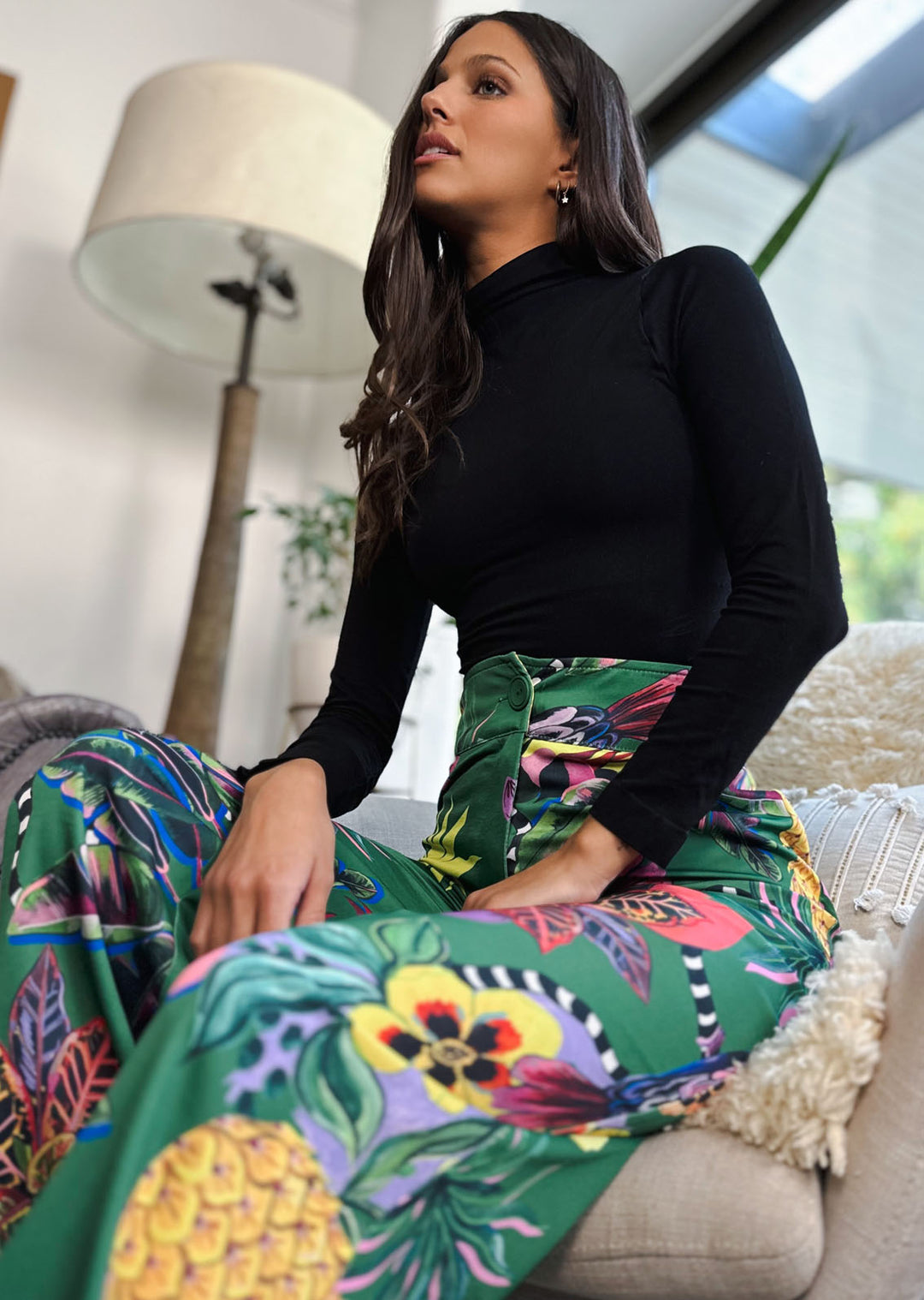 Pantalón Jo | Flores - Verde - COLAB. "JO JIMENEZ"