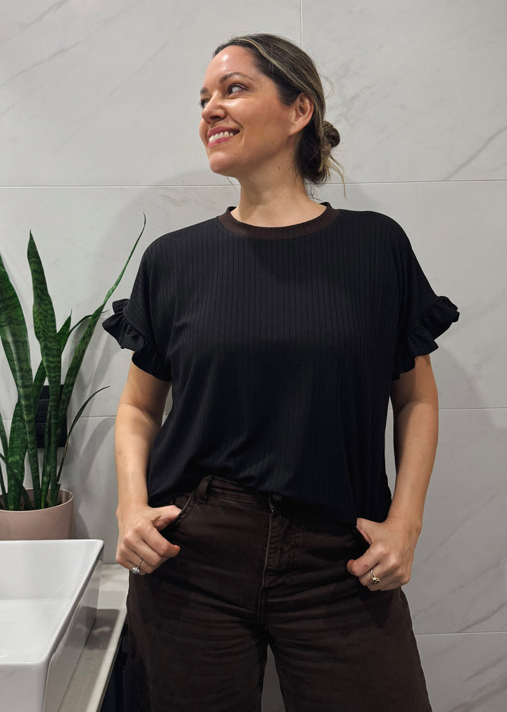 Polera Clari | Negra, chocolate
