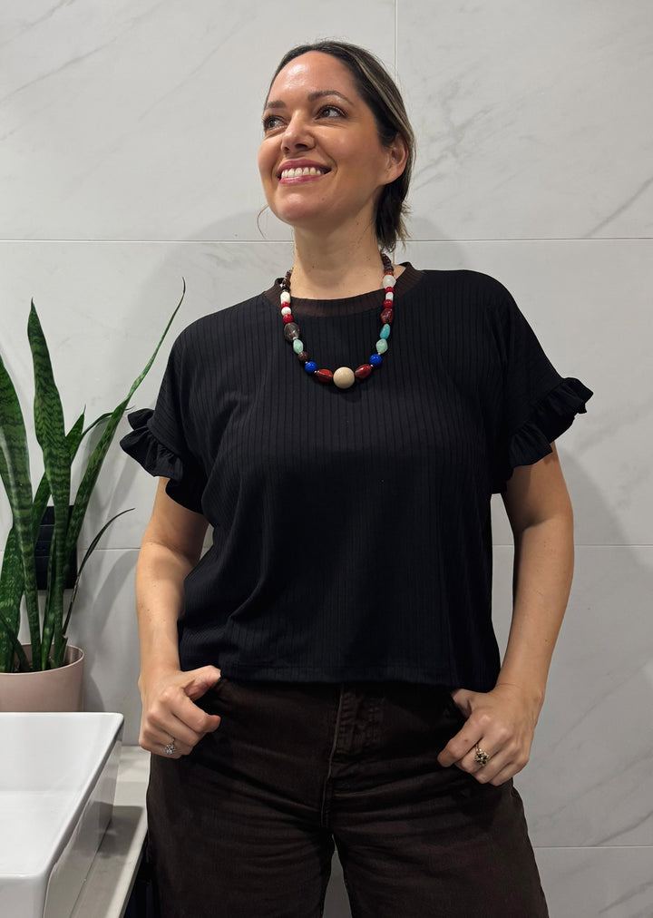 Polera Clari | Negra, chocolate