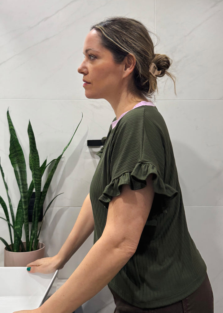 Polera Clari | Musgo, lila