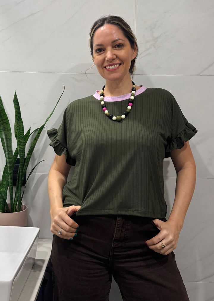 Polera Clari | Musgo, lila