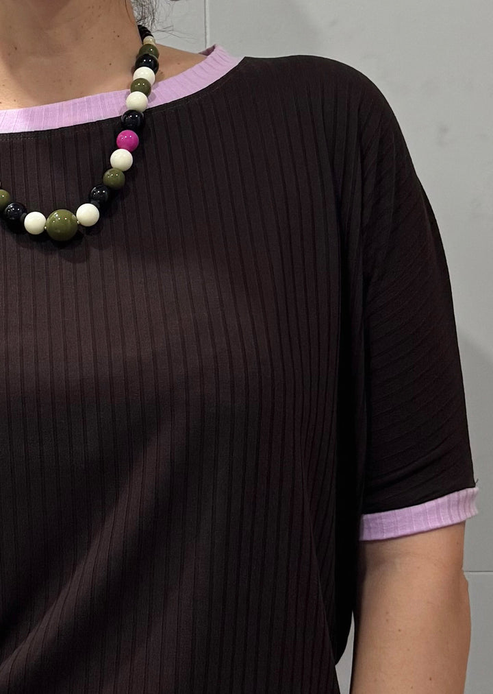 Polera Pili | Chocolate, lila