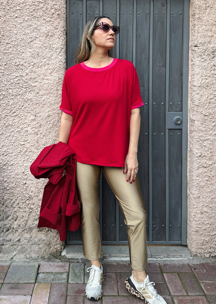 Polera Pili | Roja, fucsia