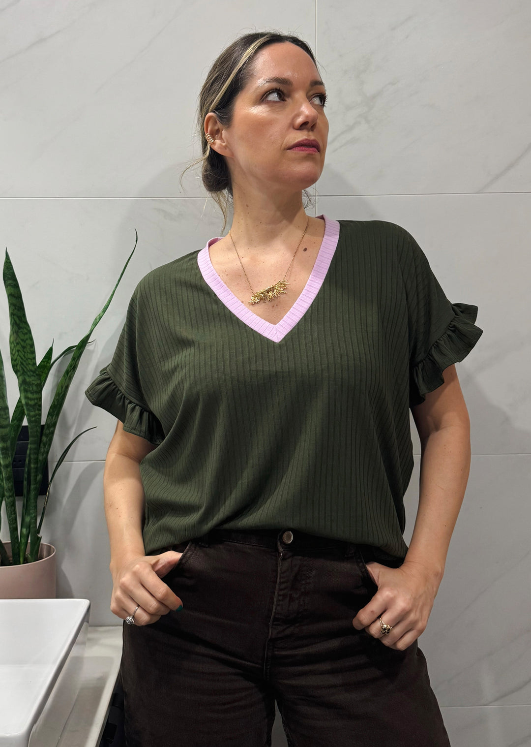 Polera Angela | Musgo, lila