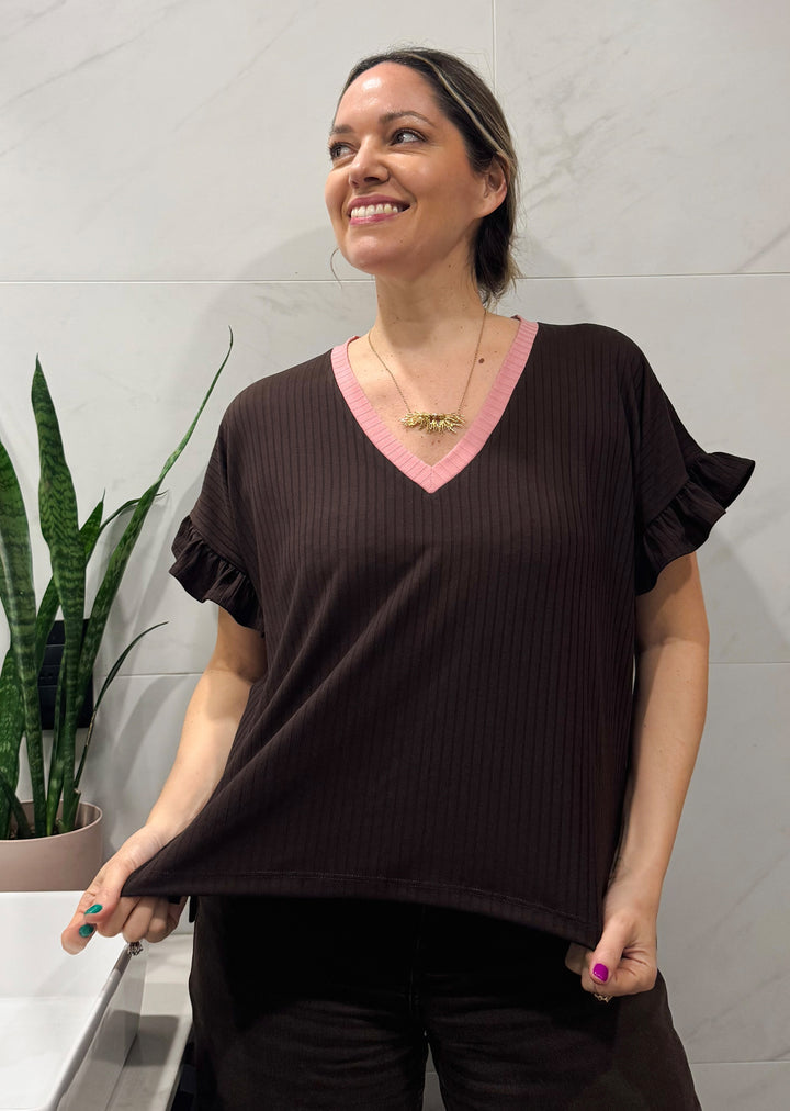 Polera Angela | Chocolate, palo rosa