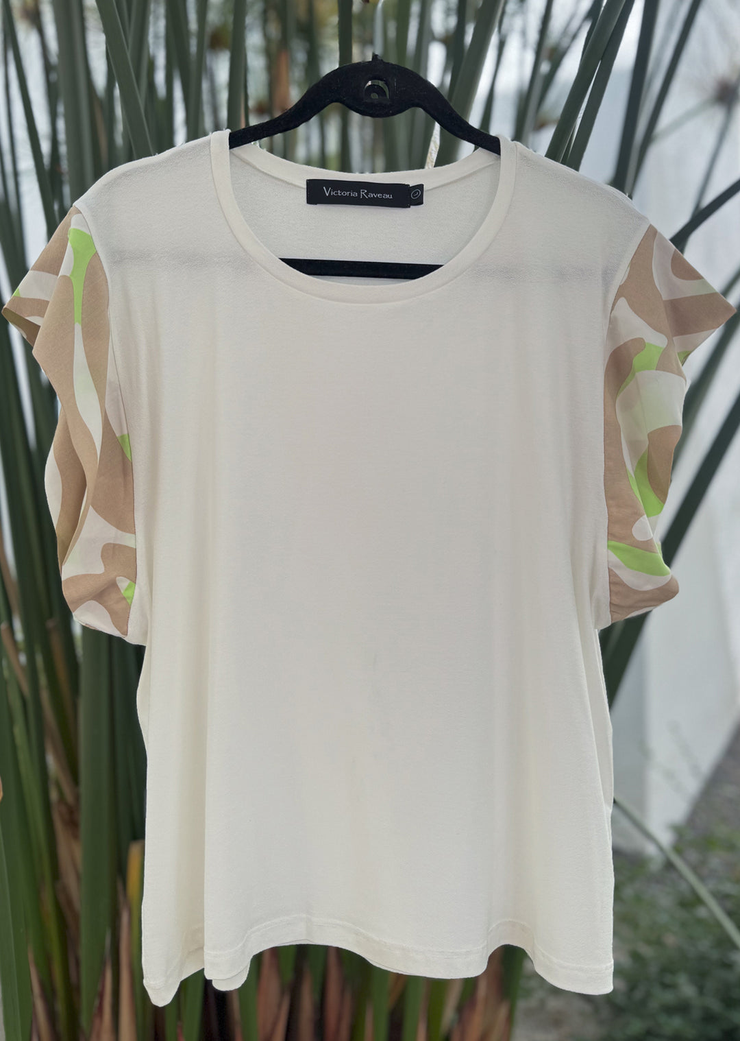 Polera Andrea | Crudo Mangas Estampadas