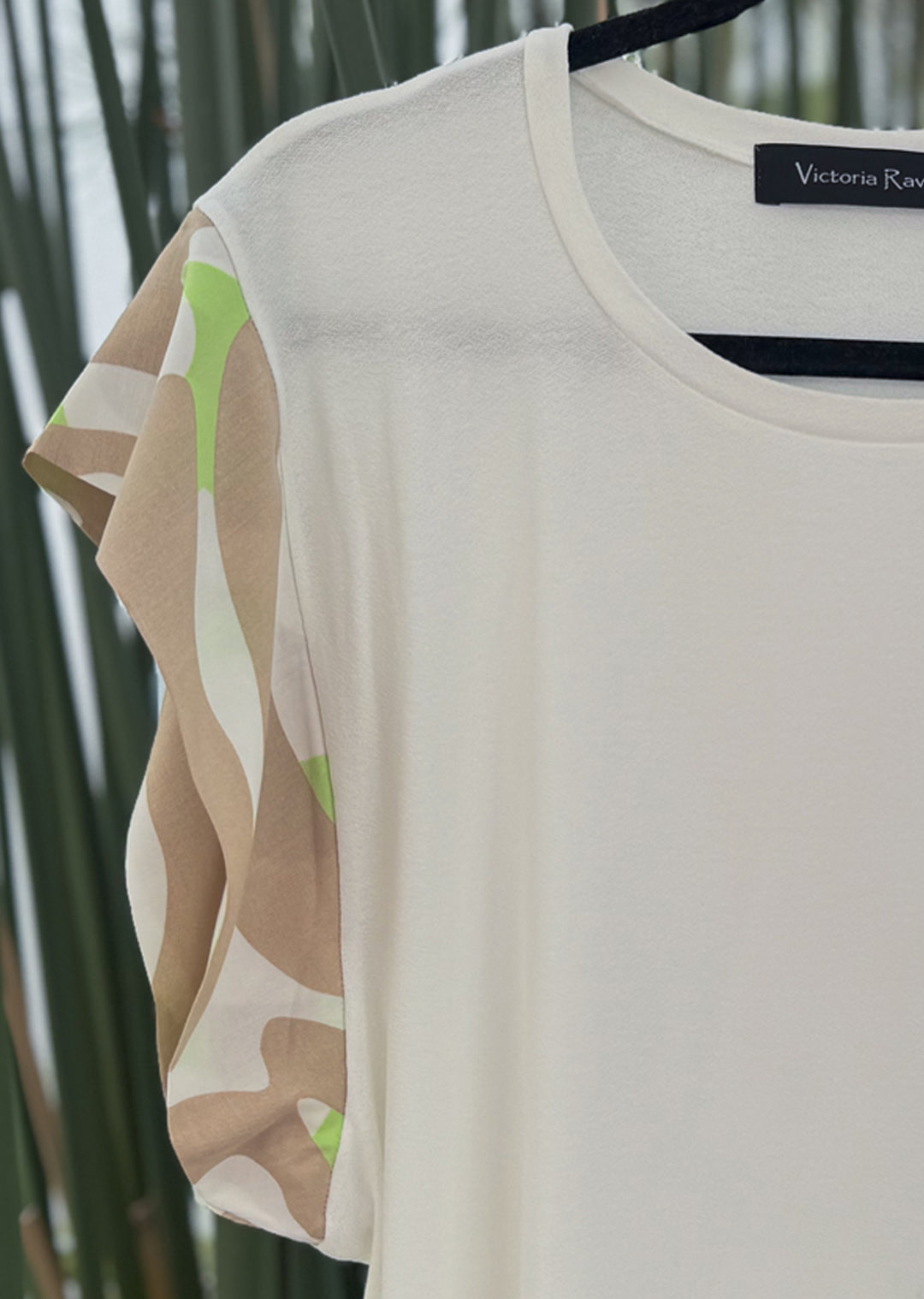 Polera Andrea | Crudo Mangas Estampadas