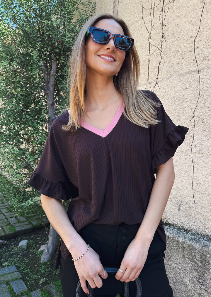 Polera Angela | Chocolate, palo rosa