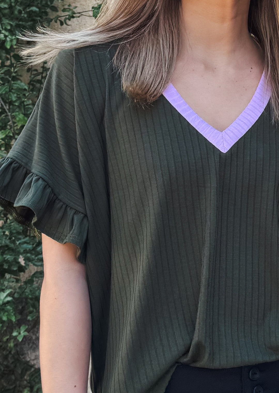 Polera Angela | Musgo, lila