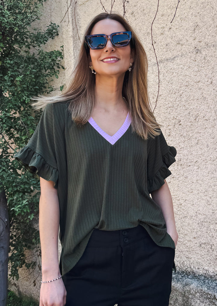 Polera Angela | Musgo, lila