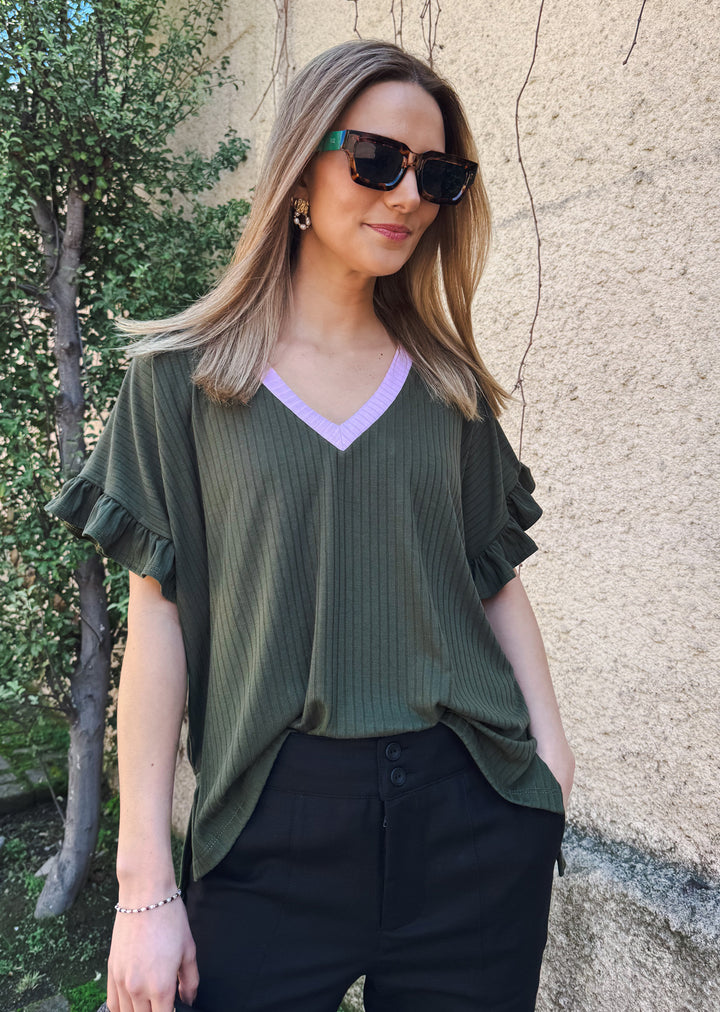 Polera Angela | Musgo, lila