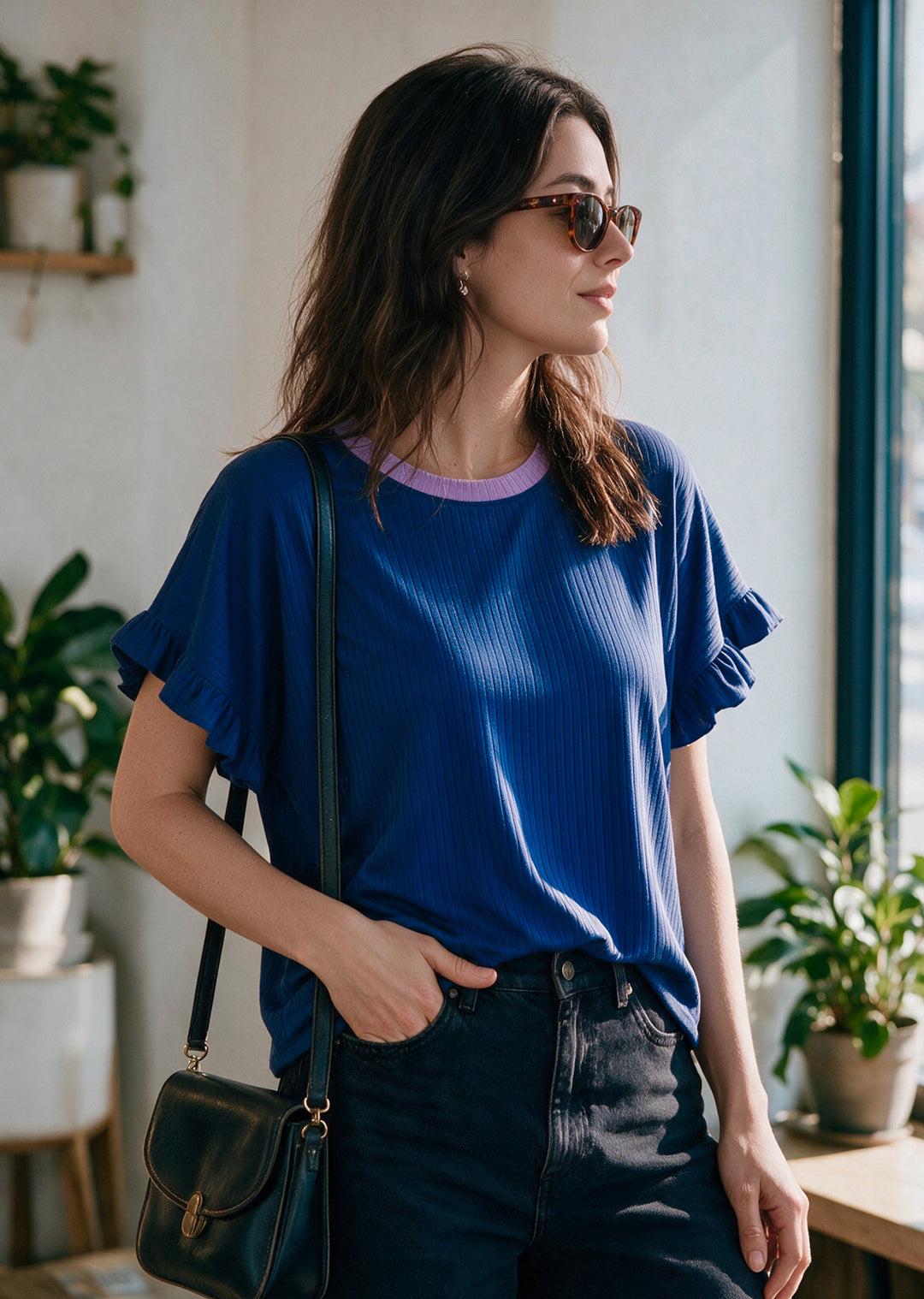 Polera Clari | Azulino, lila