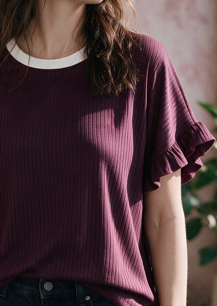 Polera Clari | Burdeo, crudo