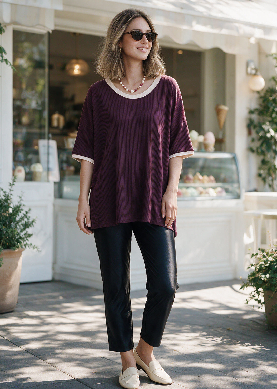Polera Irene | Burdeo + Crudo
