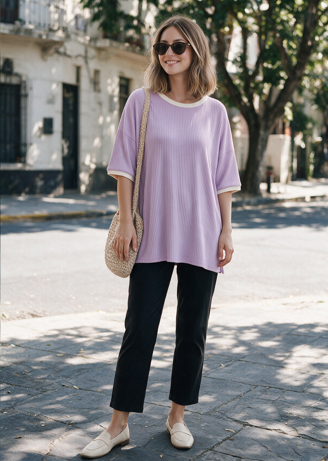 Polera Irene | Lila + Crudo