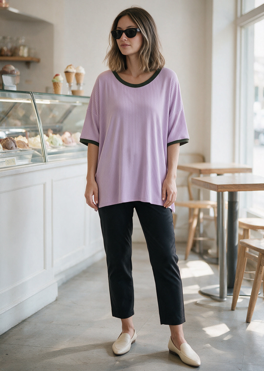 Polera Irene | Lila + Musgo