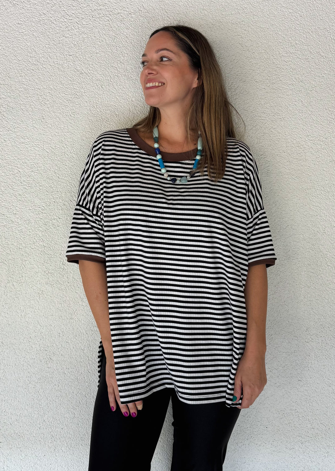 Polera Irene | Rayas negro