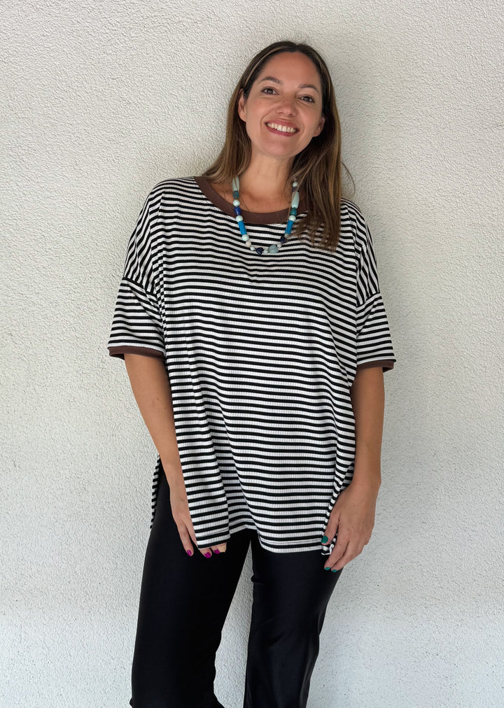 Polera Irene | Rayas negro
