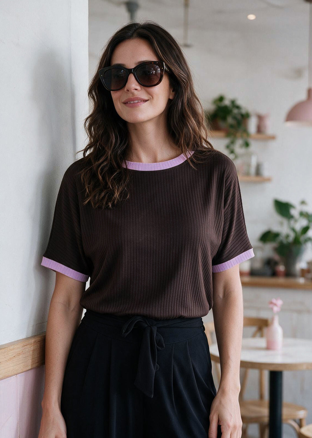 Polera Pili | Chocolate, lila