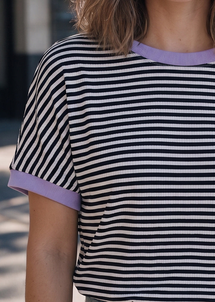 Polera Pili | Rayas azul, lila