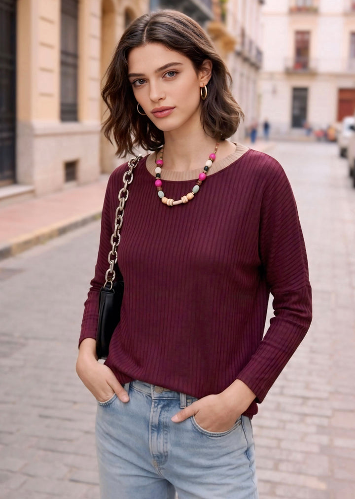 Polera Tere| Burdeo, moka