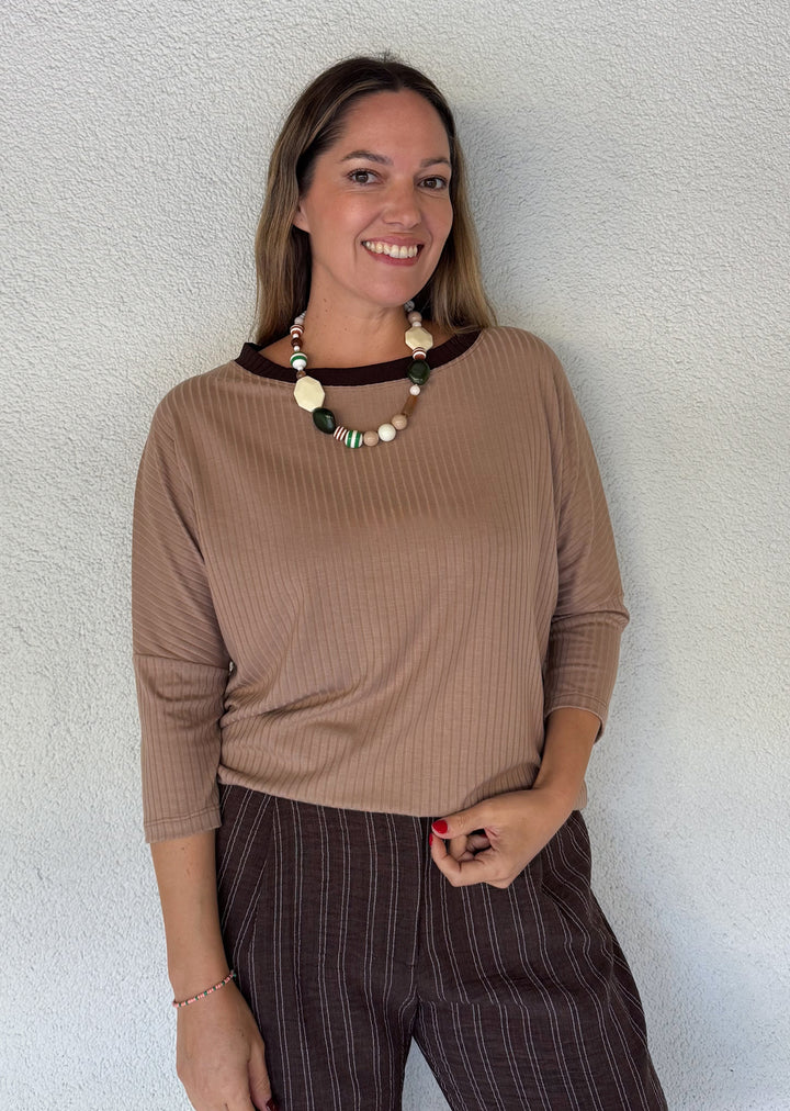 Polera Tere | Moka, chocolate