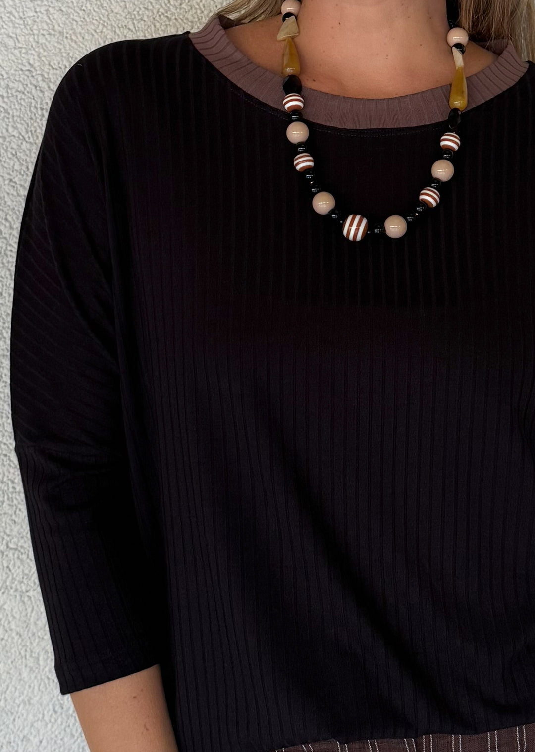 Polera Tere | Negra, chocolate