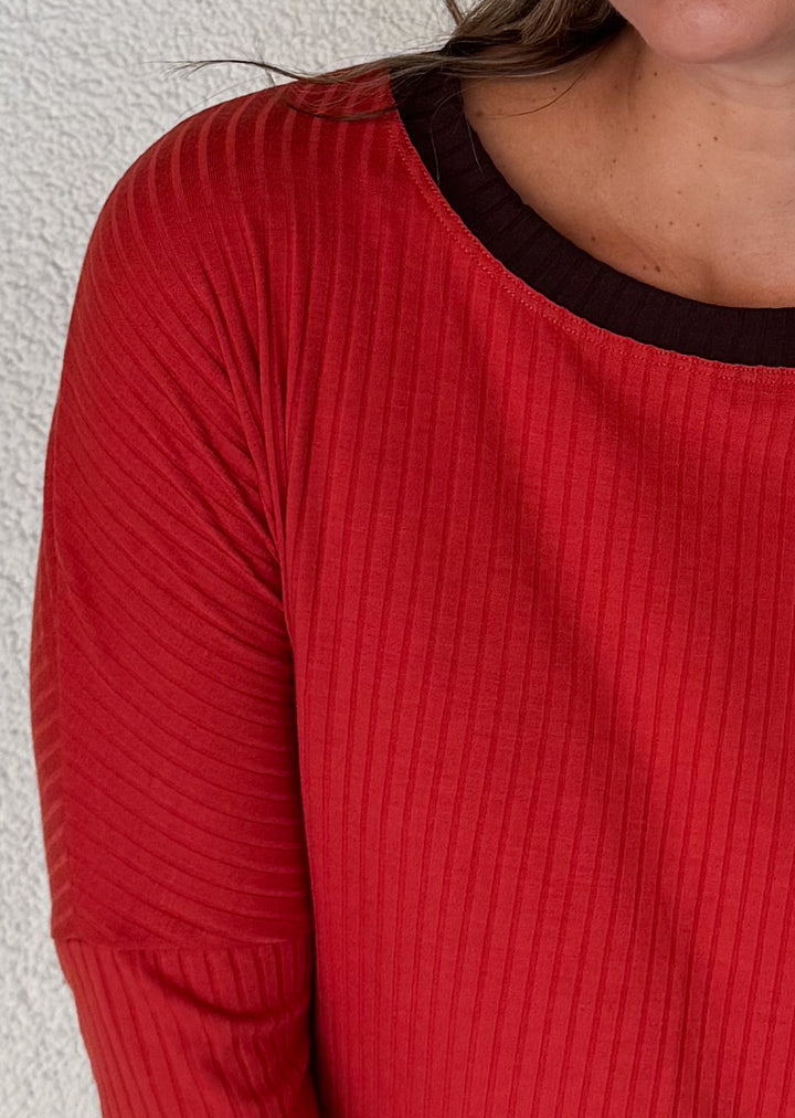 Polera Tere | Terracota, chocolate