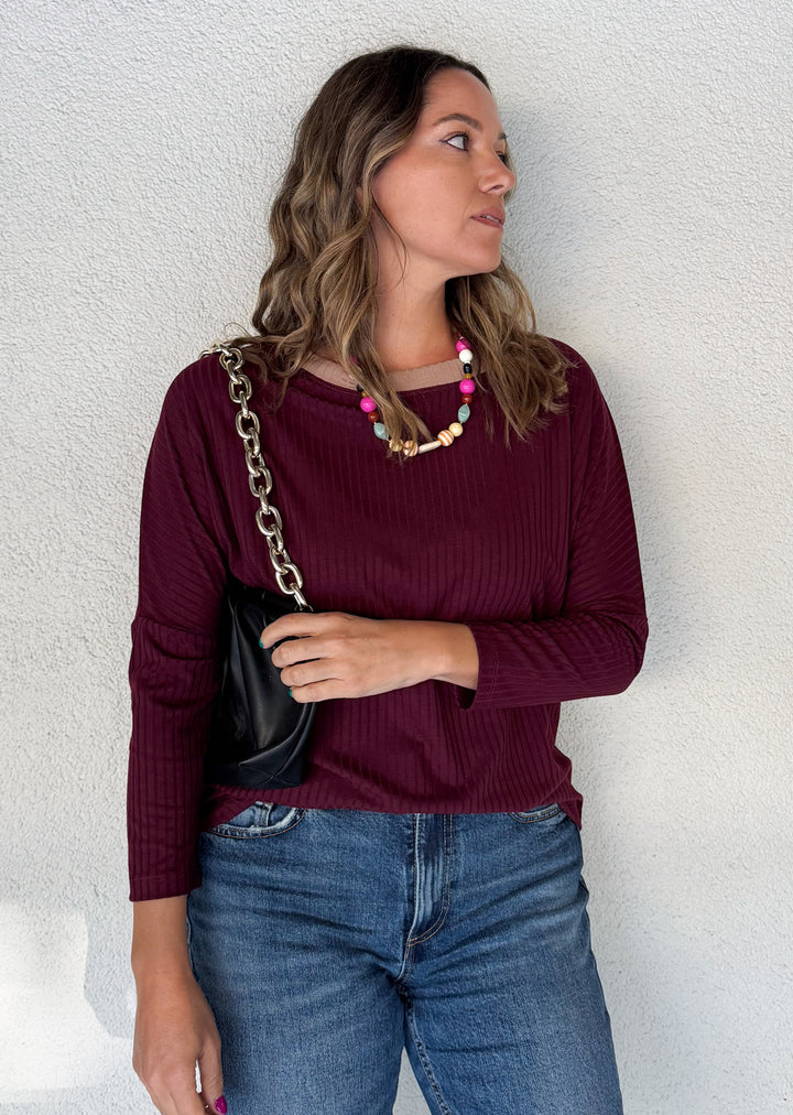 Polera Tere| Burdeo, moka