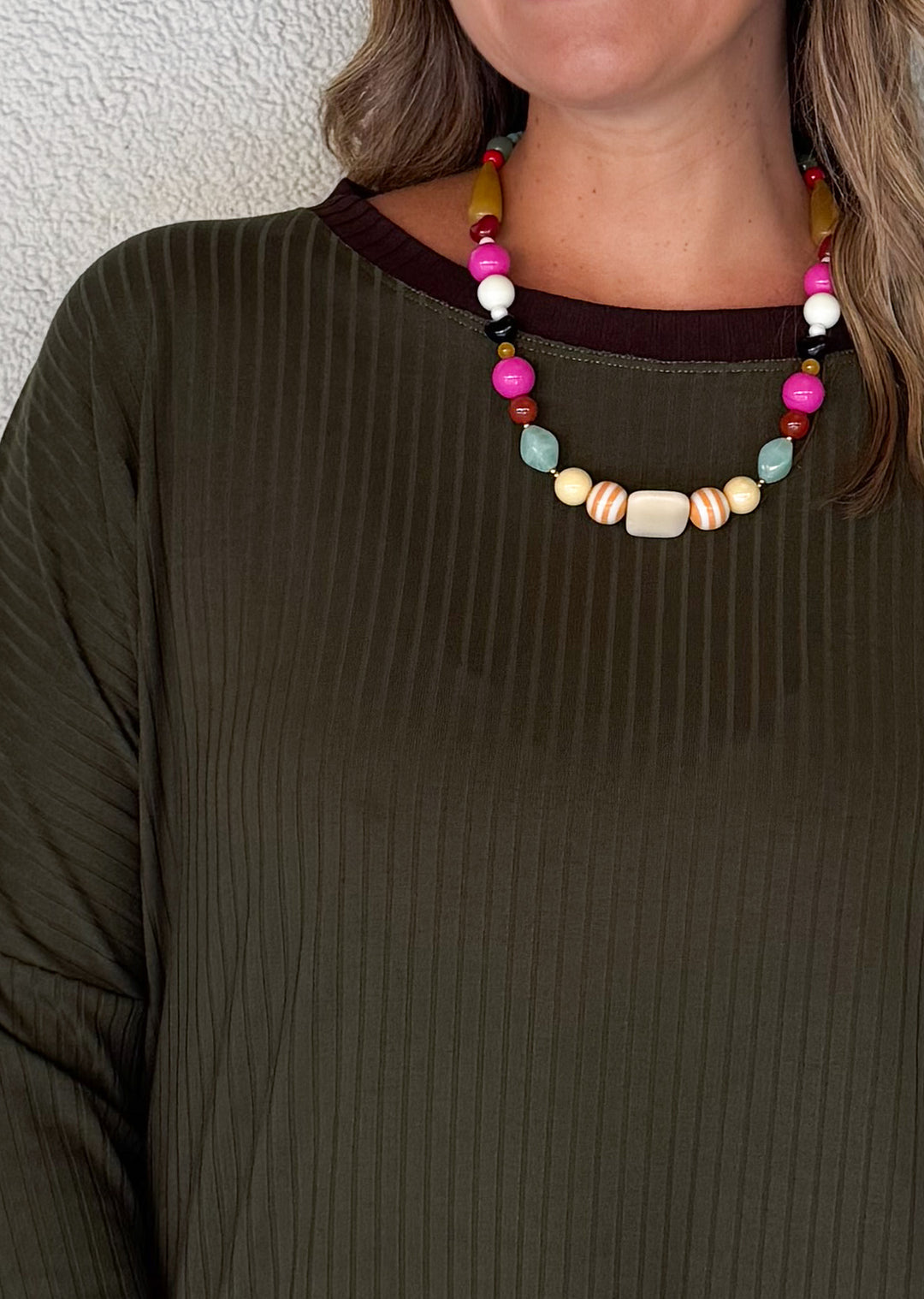 Polera Tere | Musgo, chocolate