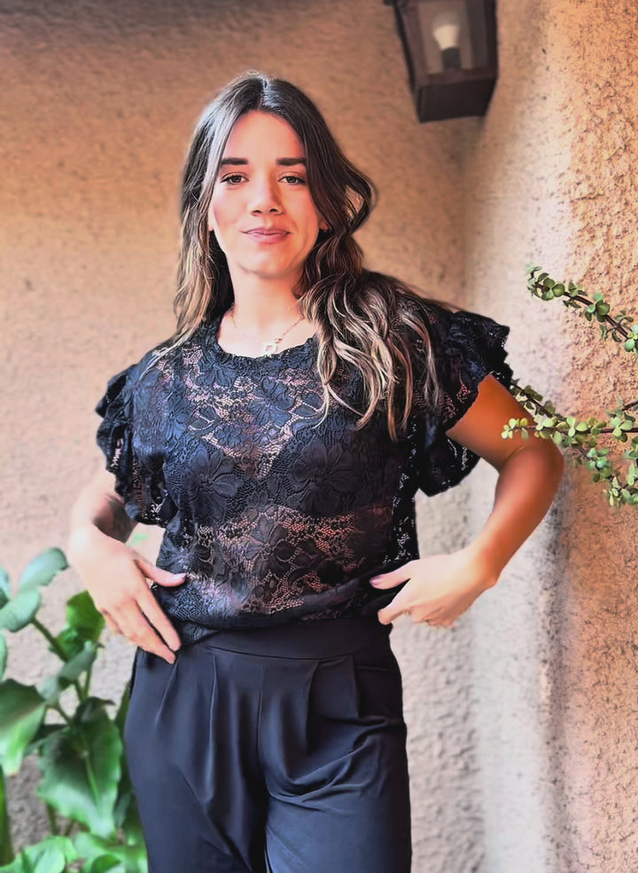 Polera Diana | Encaje Negro