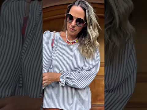 Blusa Gloria Manga Larga | Rayas Gris
