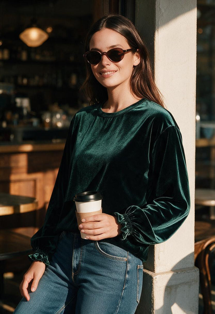 Polera Ada | Velvet, Verde
