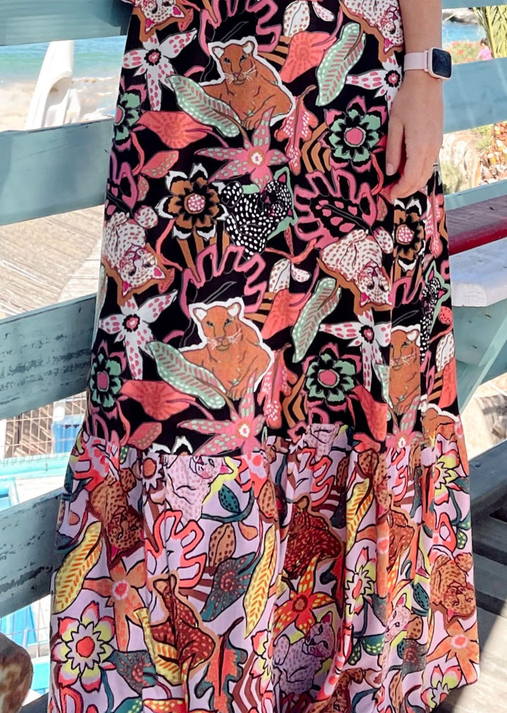 Vestido Elisa | Tigre - Fondo Negro
