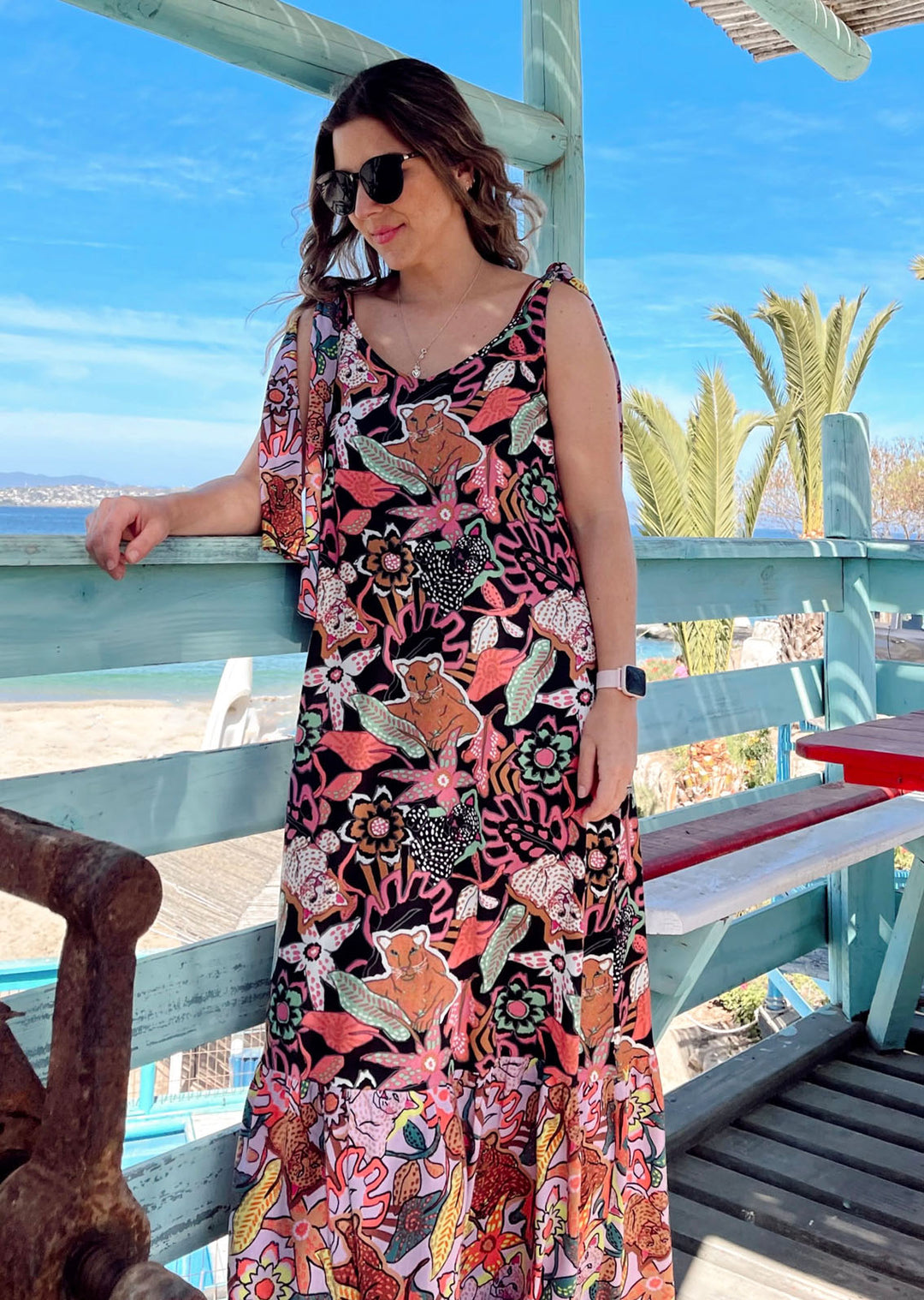 Vestido Elisa | Tigre - Fondo Negro