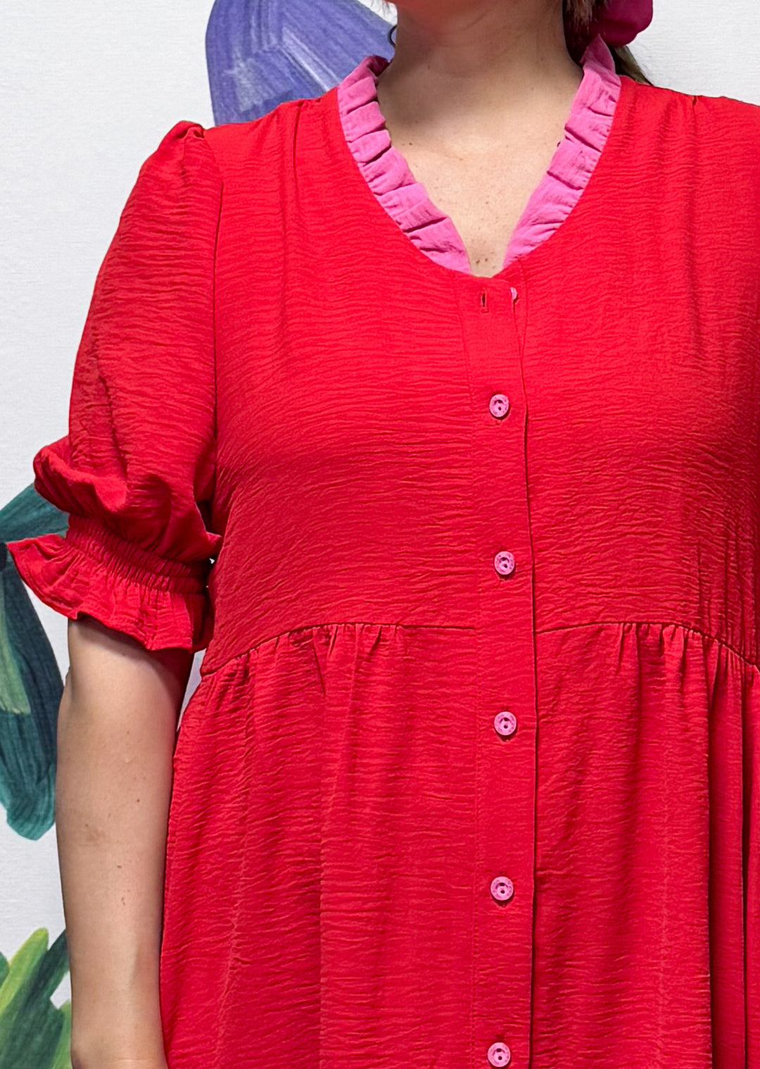 Vestido Amanda | Rojo + Pink