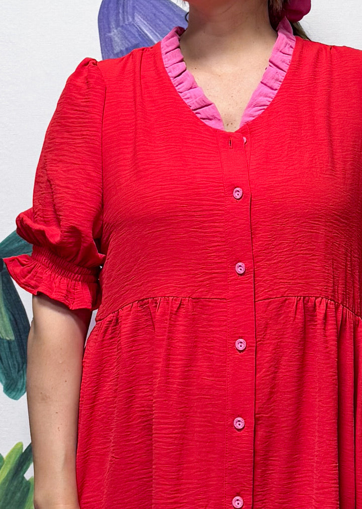 Vestido Amanda | Rojo + Pink