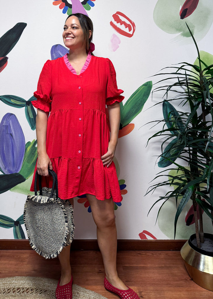 Vestido Amanda | Rojo + Pink