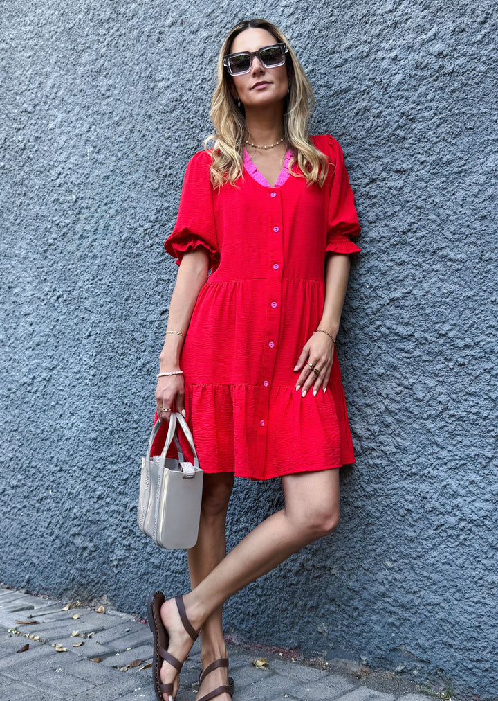 Vestido Amanda | Rojo + Pink