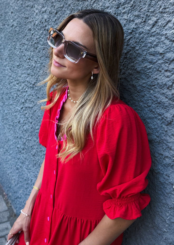 Vestido Amanda | Rojo + Pink