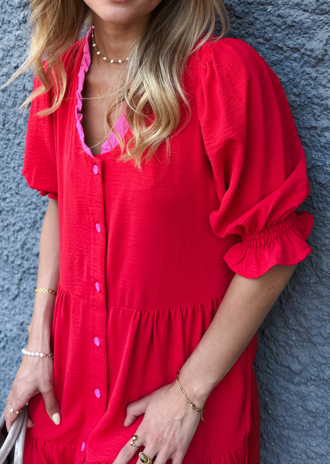 Vestido Amanda | Rojo + Pink