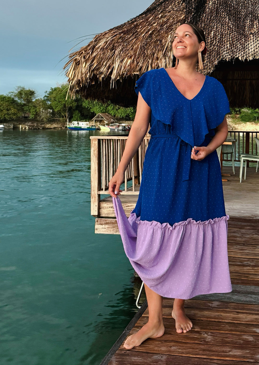 Vestido Clara | Azul / lila
