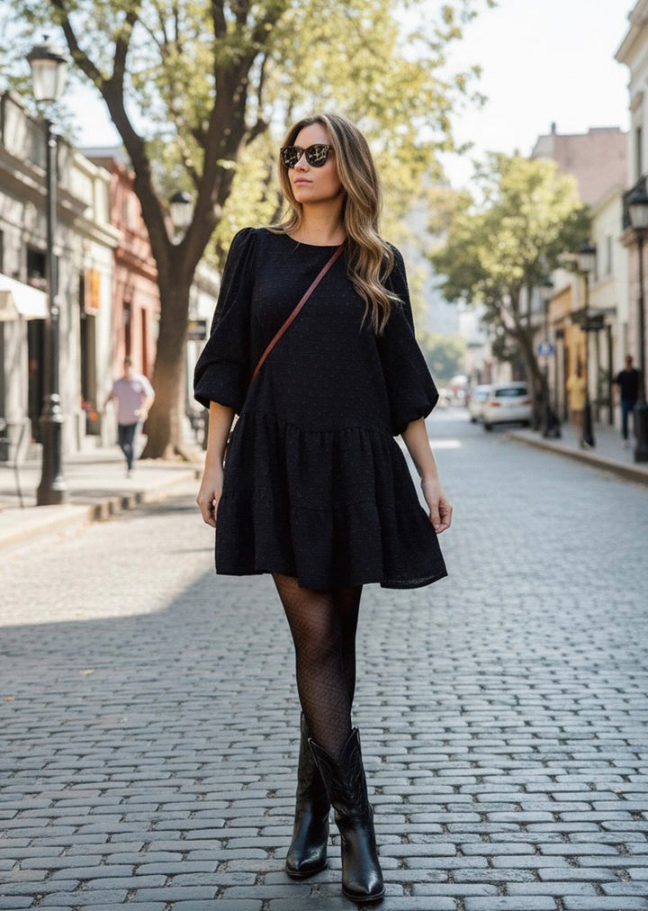 Vestido Gloria negro - vestido mujer elegante para matrimonio cóctel o salidas de noche hecho en Chile | Victoria Raveau