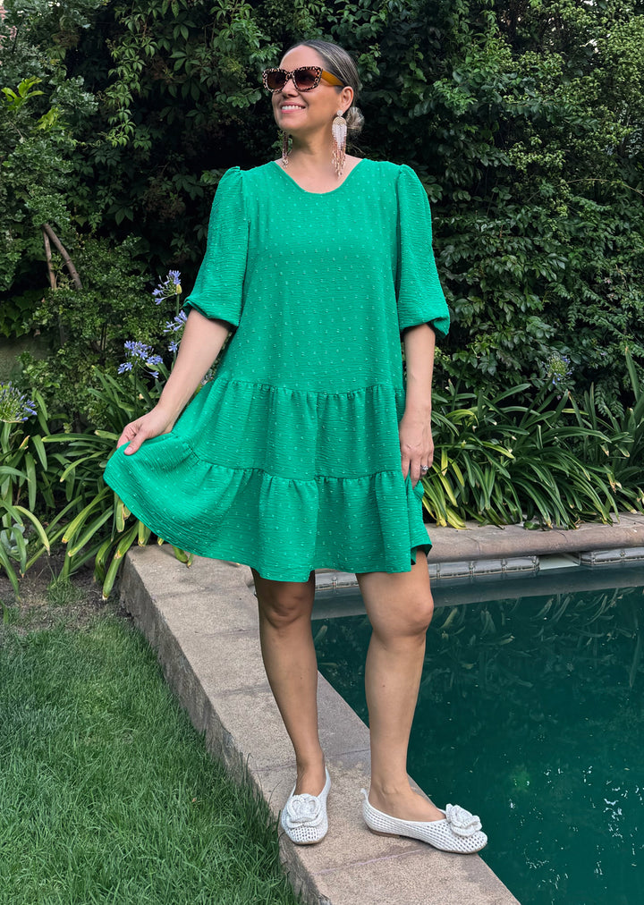 Vestido Gloria verde - vestido mujer fresco para matrimonio cóctel o salidas especiales hecho en Chile | Victoria Raveau