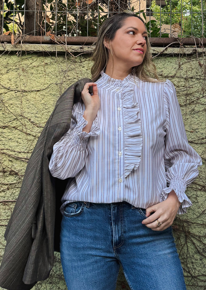 Blusa Valeria | Rayas light brown