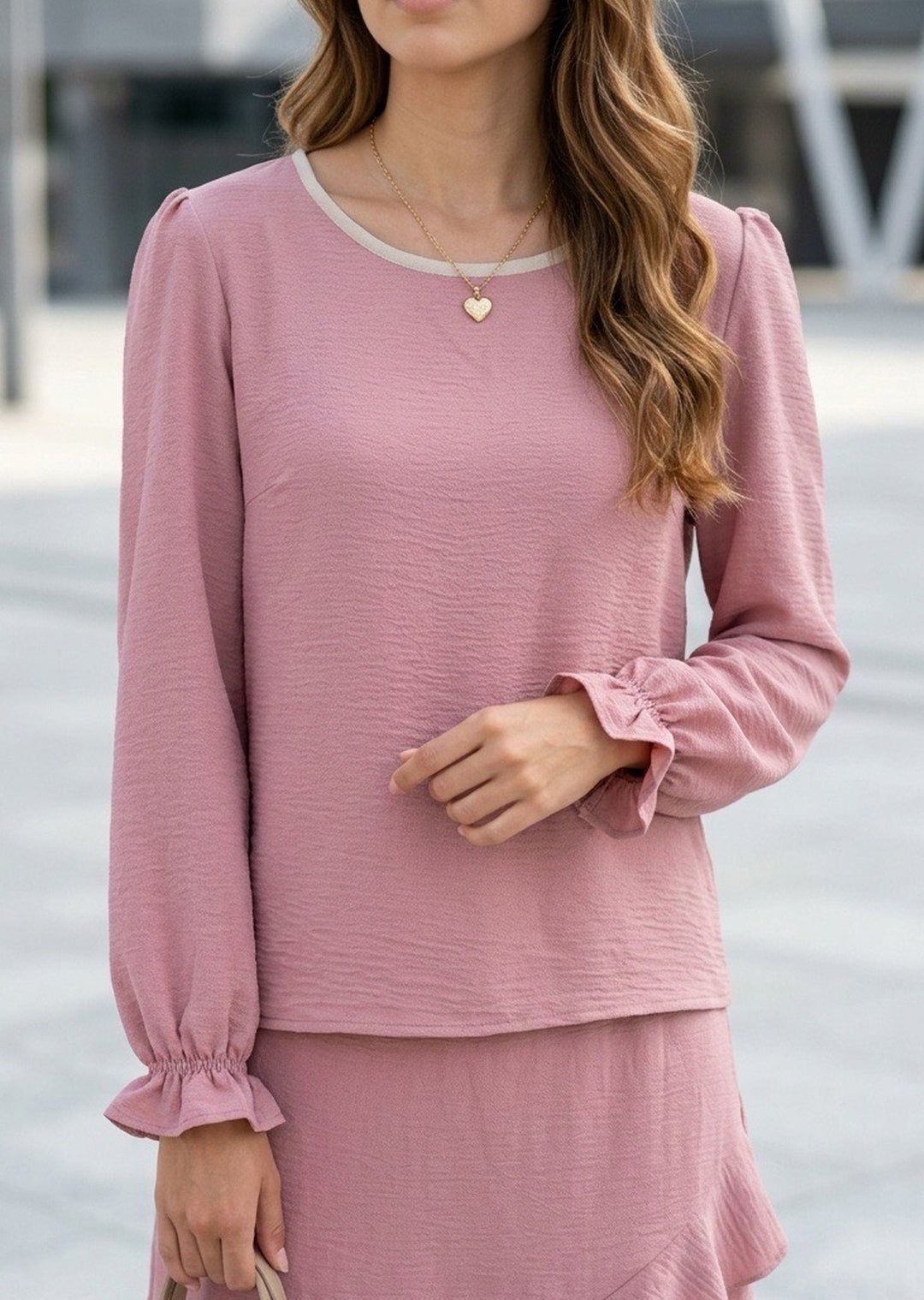 Blusa Gloria Manga Larga | Rosa, crudo